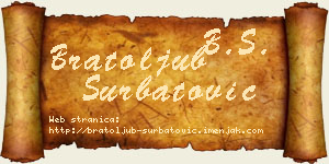 Bratoljub Šurbatović vizit kartica